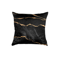 Thumbnail for SuperSoft Marble Black Gold Throw Cushion