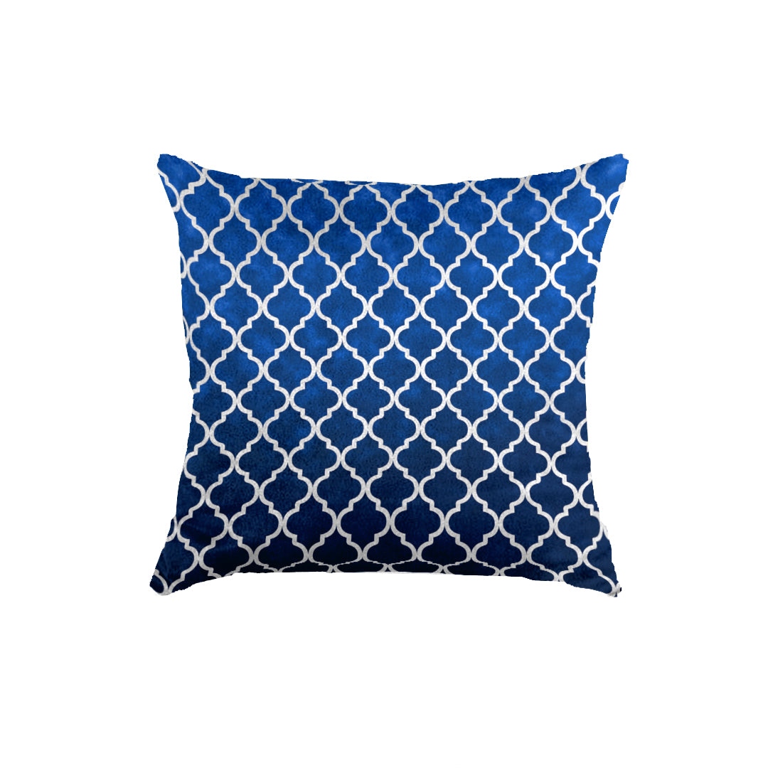 SuperSoft Blue & Silver Quaterfoil Throw Pillow