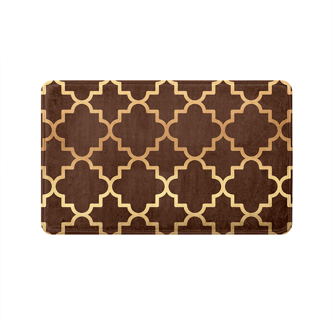 SuperSoft Brown Quatrefoil Door Mat