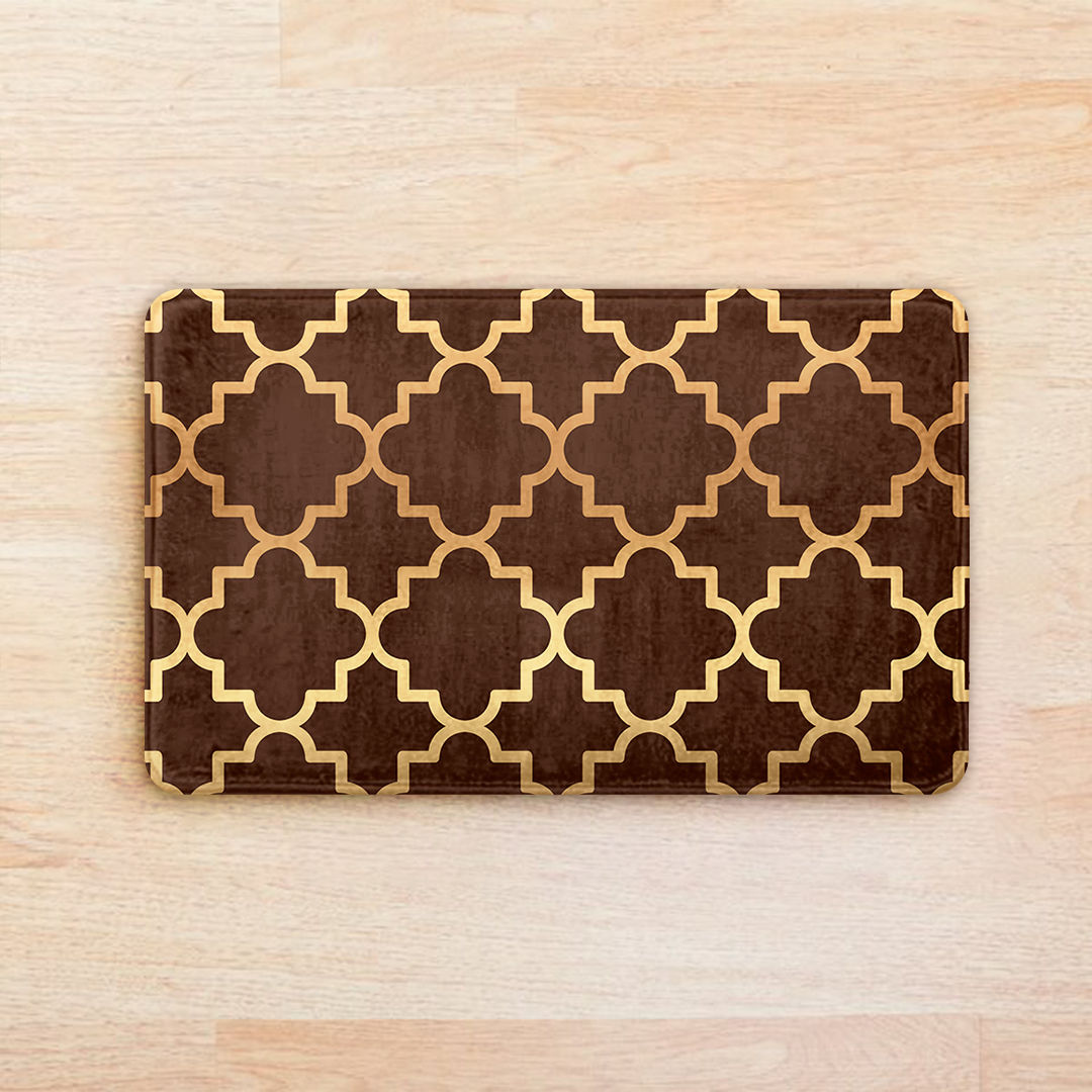 SuperSoft Brown Quatrefoil Door Mat