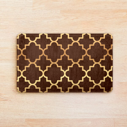 SuperSoft Brown Quatrefoil Door Mat