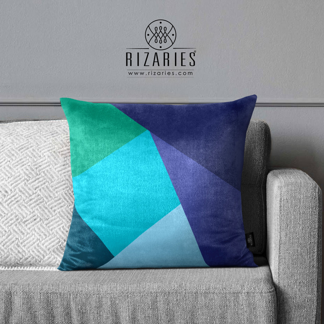 Super Soft Teal Mist Geo Throw Cushion