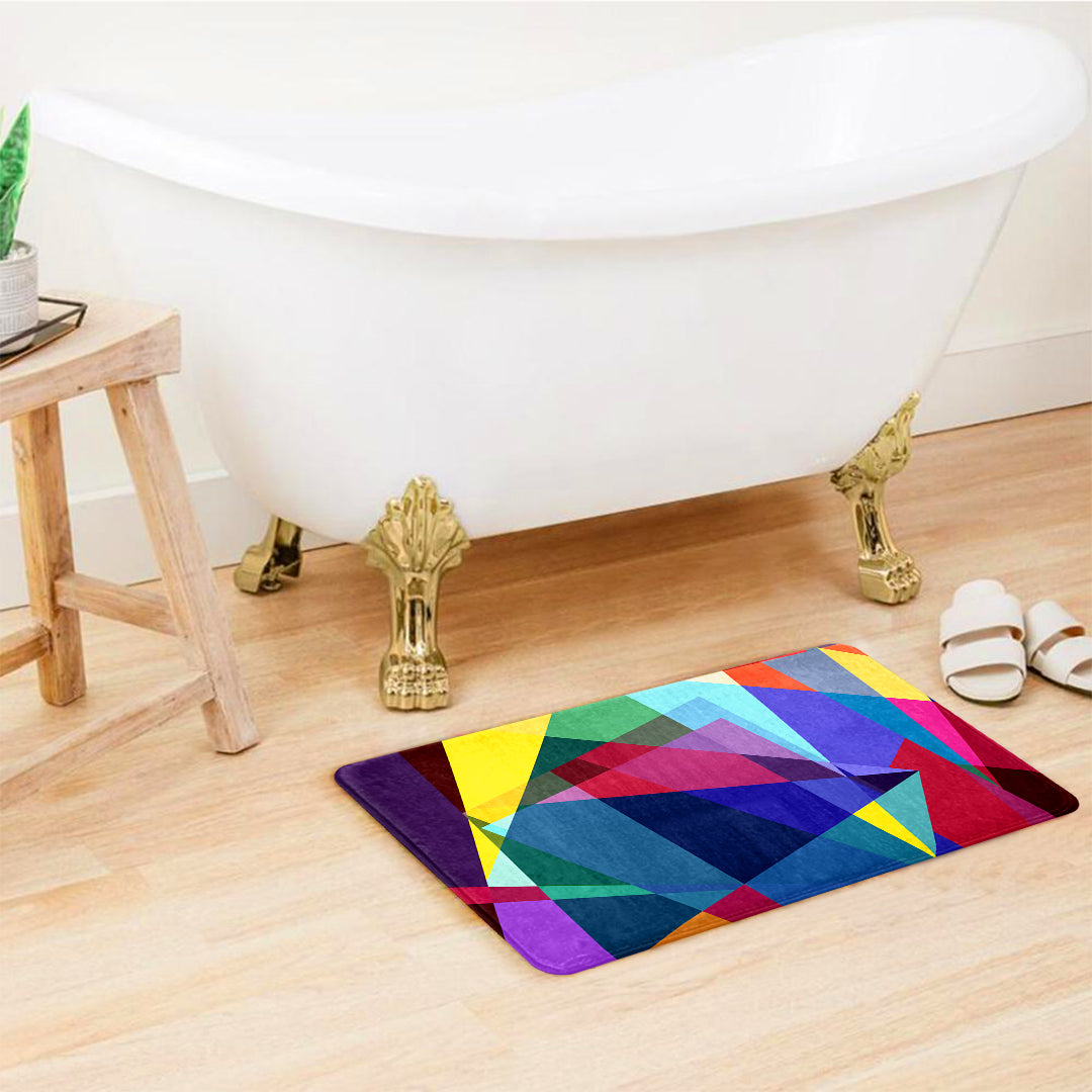 SuperSoft Colorful Abstract Geo Door Mat