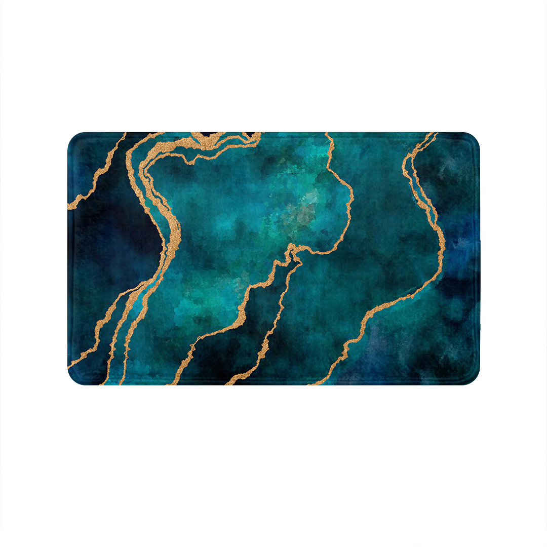 SuperSoft Sea Green Abstract Door Mat