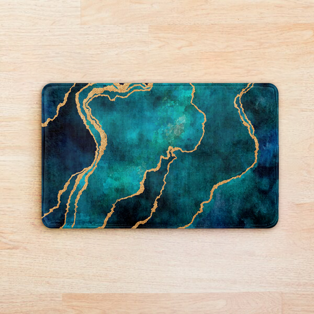 SuperSoft Sea Green Abstract Door Mat