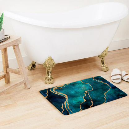 SuperSoft Sea Green Abstract Door Mat