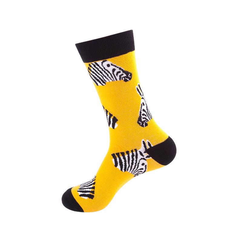 Zebra on Yellow Crazy Socks