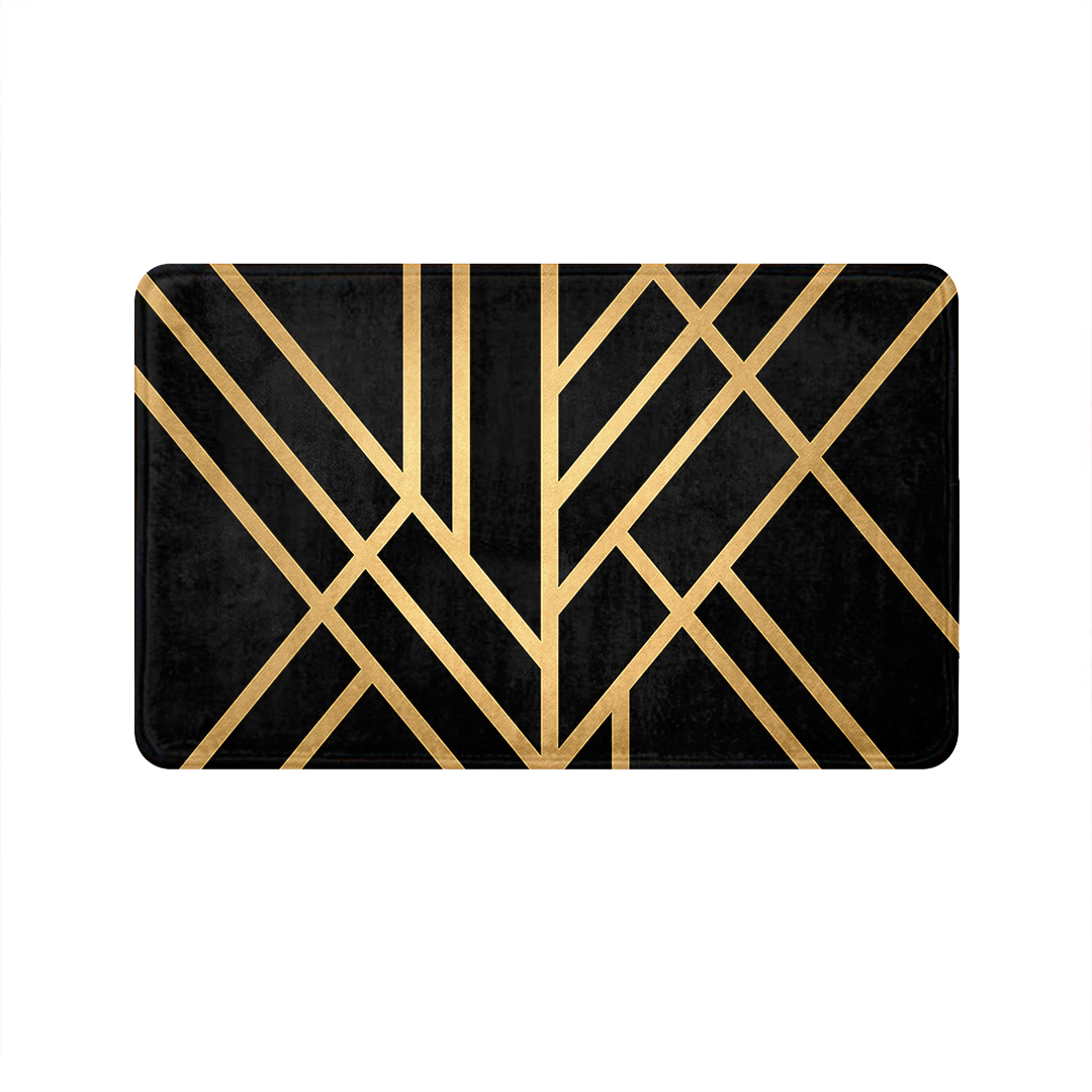 SuperSoft Black Art Deco Door Mat