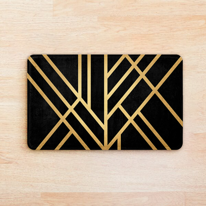 SuperSoft Black Art Deco Door Mat