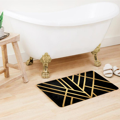 SuperSoft Black Art Deco Door Mat