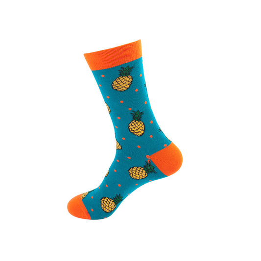 Pineapple on Lite Blue Crazy Socks