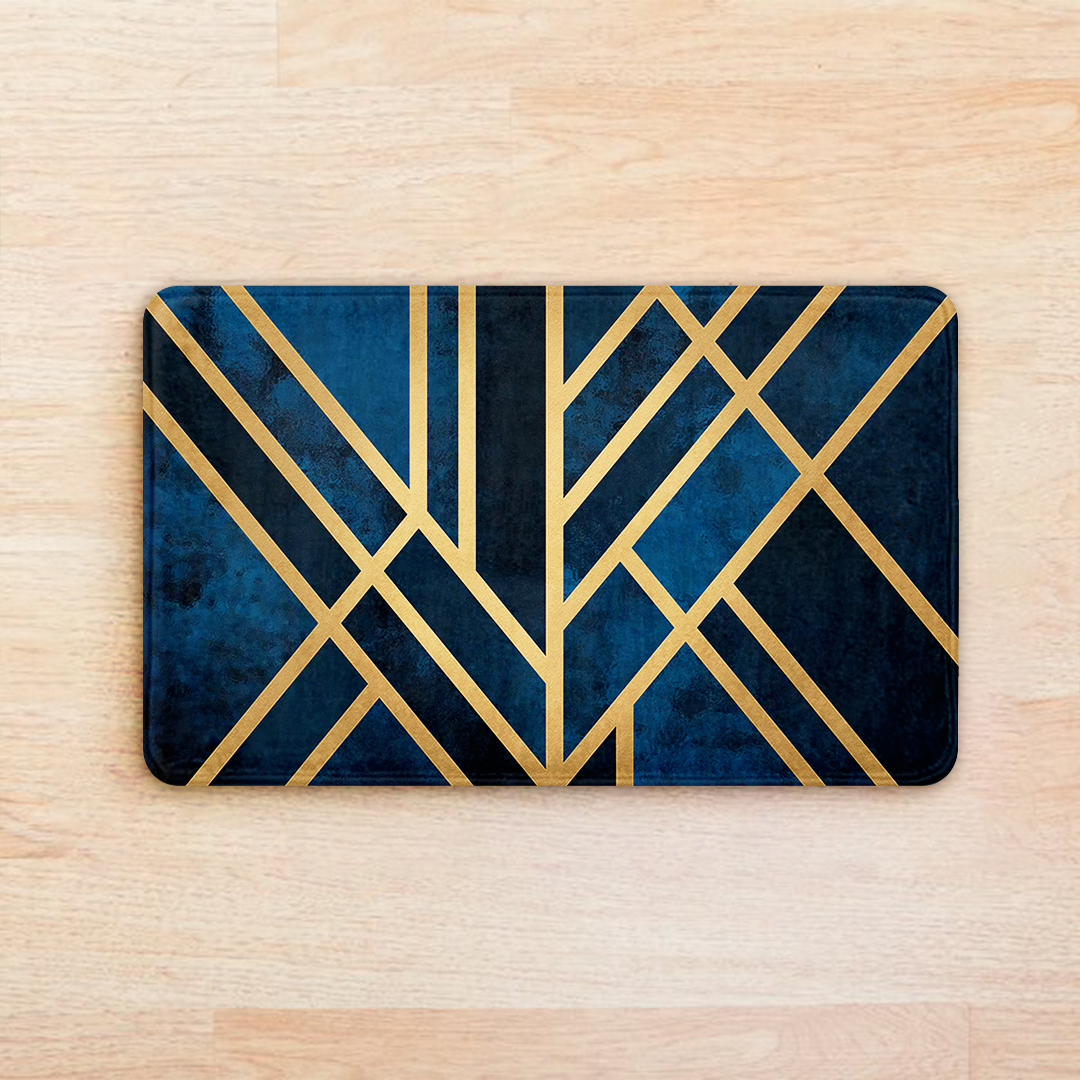 SuperSoft Art Deco Blue Door Mat