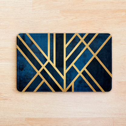 SuperSoft Art Deco Blue Door Mat