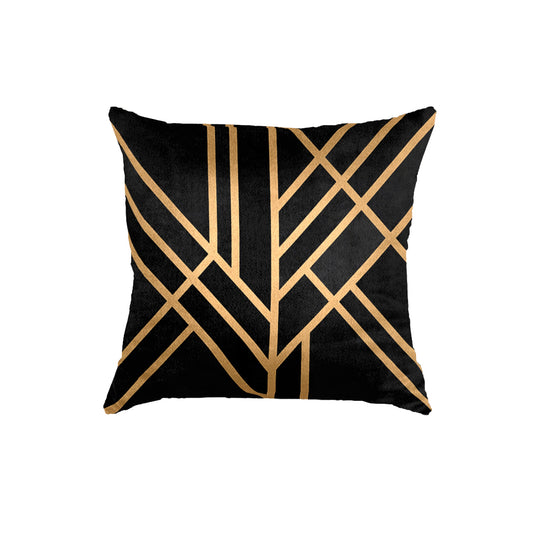 SuperSoft Black Art Deco Throw Cushion