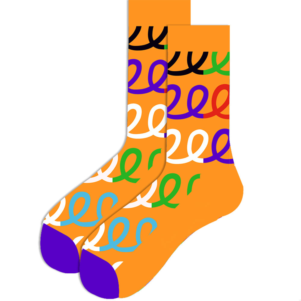 Orange Uneven Crazy Socks