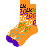 Thumbnail for Orange Uneven Crazy Socks