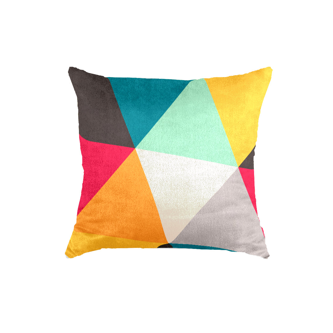SuperSoft Colorful Triangles Throw Pillow