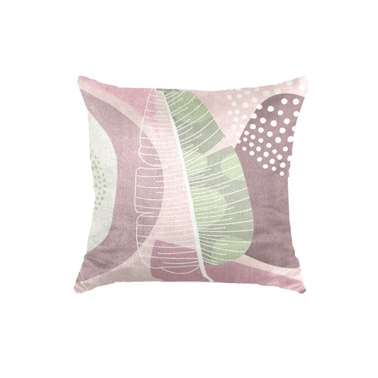 SuperSoft Mist Pink Leaf Abstract Throw Cushion