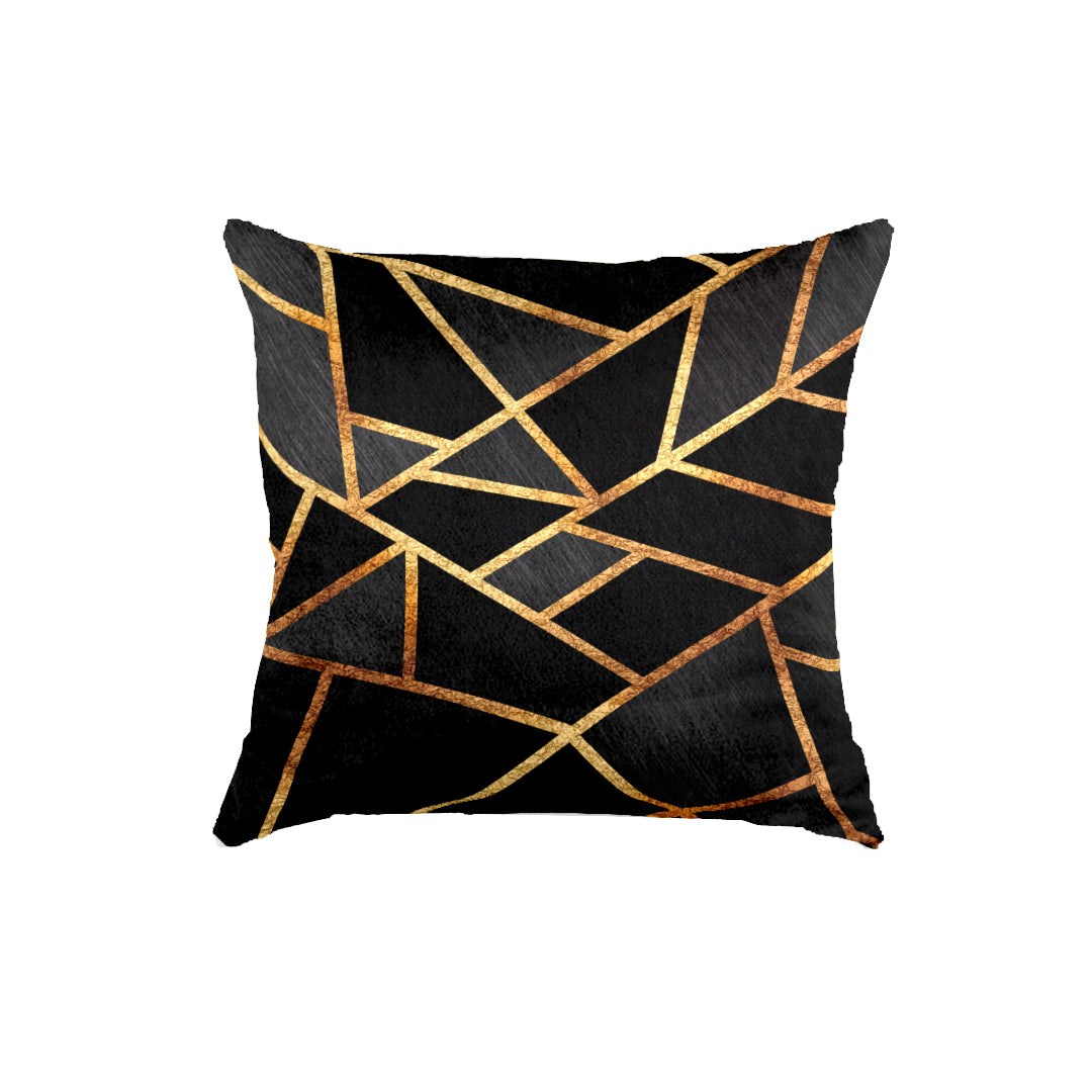 SuperSoft Black & Gold Stone Throw Cushion