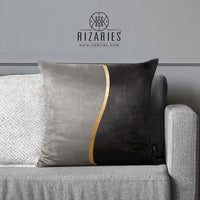 Thumbnail for SuperSoft Grey Gold shaded Throw Cushion
