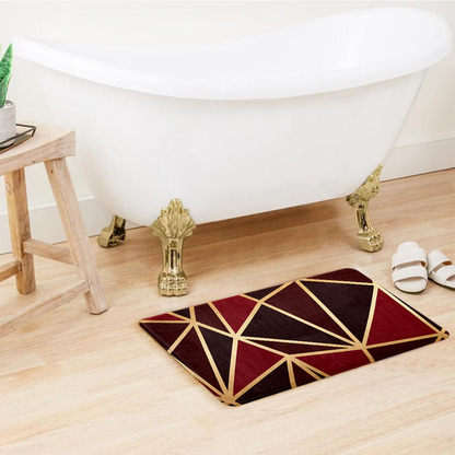 SuperSoft Burgundy Metallic Geo Door Mat