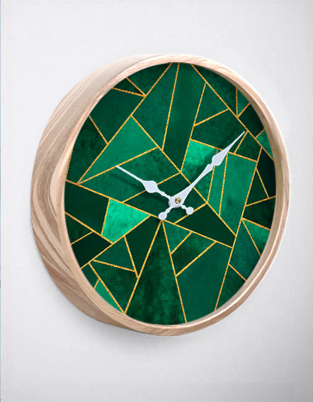 Green Geometric Wall Clock