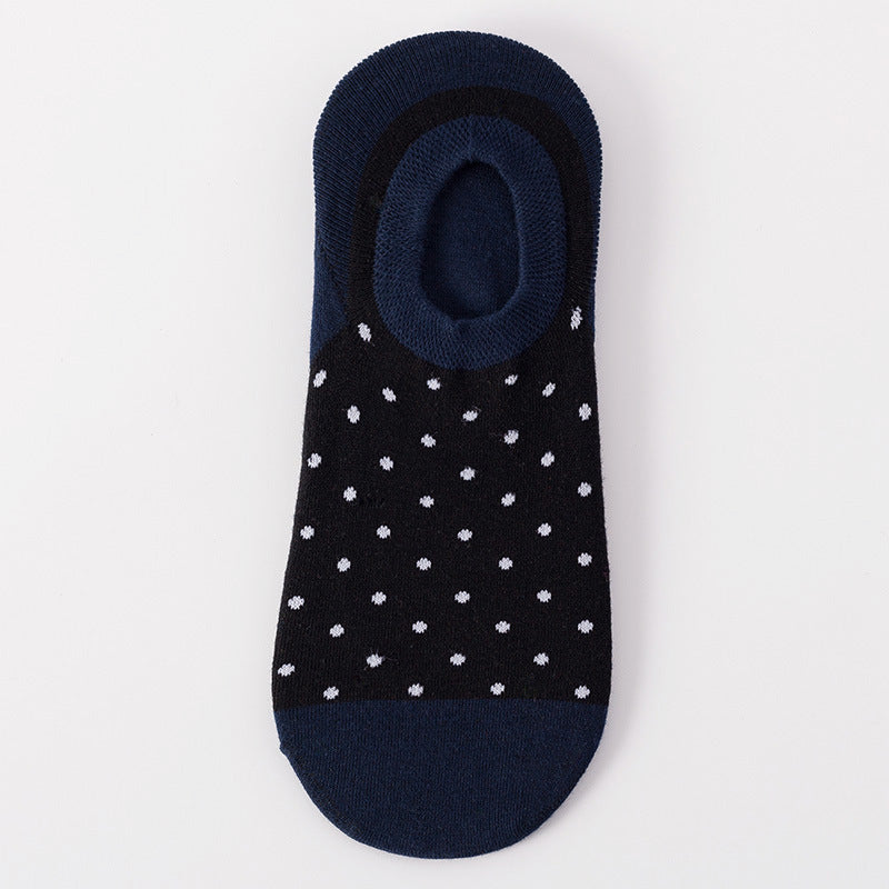 Black with White Spots Low Cut Crazy Socks