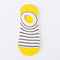 Thumbnail for Yellow with Black Stripe Low Cut Crazy Socks