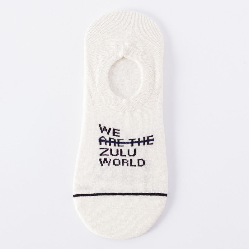 Zulu World White Low Cut Crazy Socks