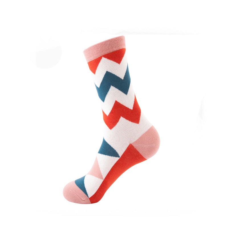 Red & Blue Waves Crazy Socks