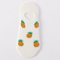 Thumbnail for Pineapple on White Low Cut Crazy Socks