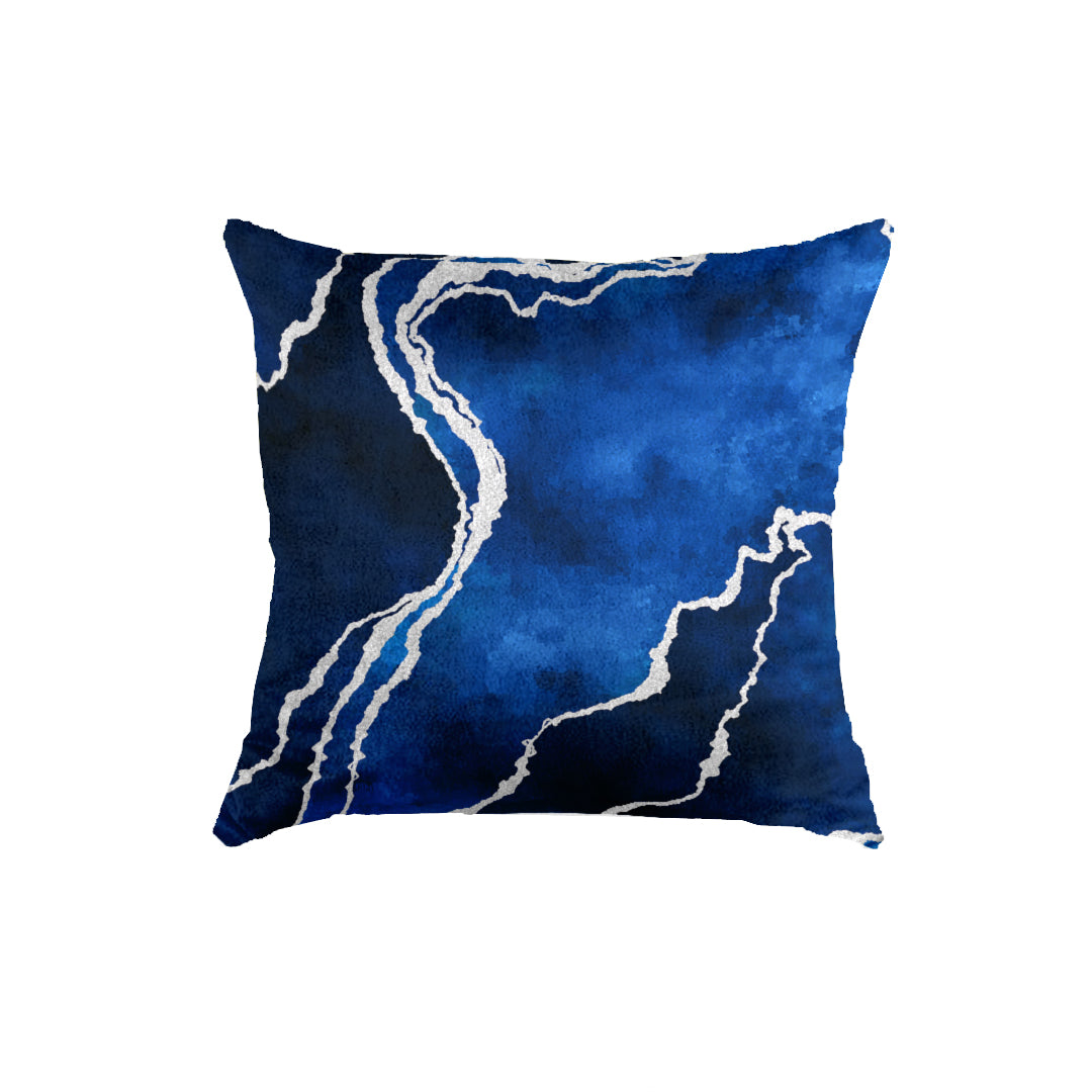 SuperSoft Blue & Silver Abstract Throw Pillow