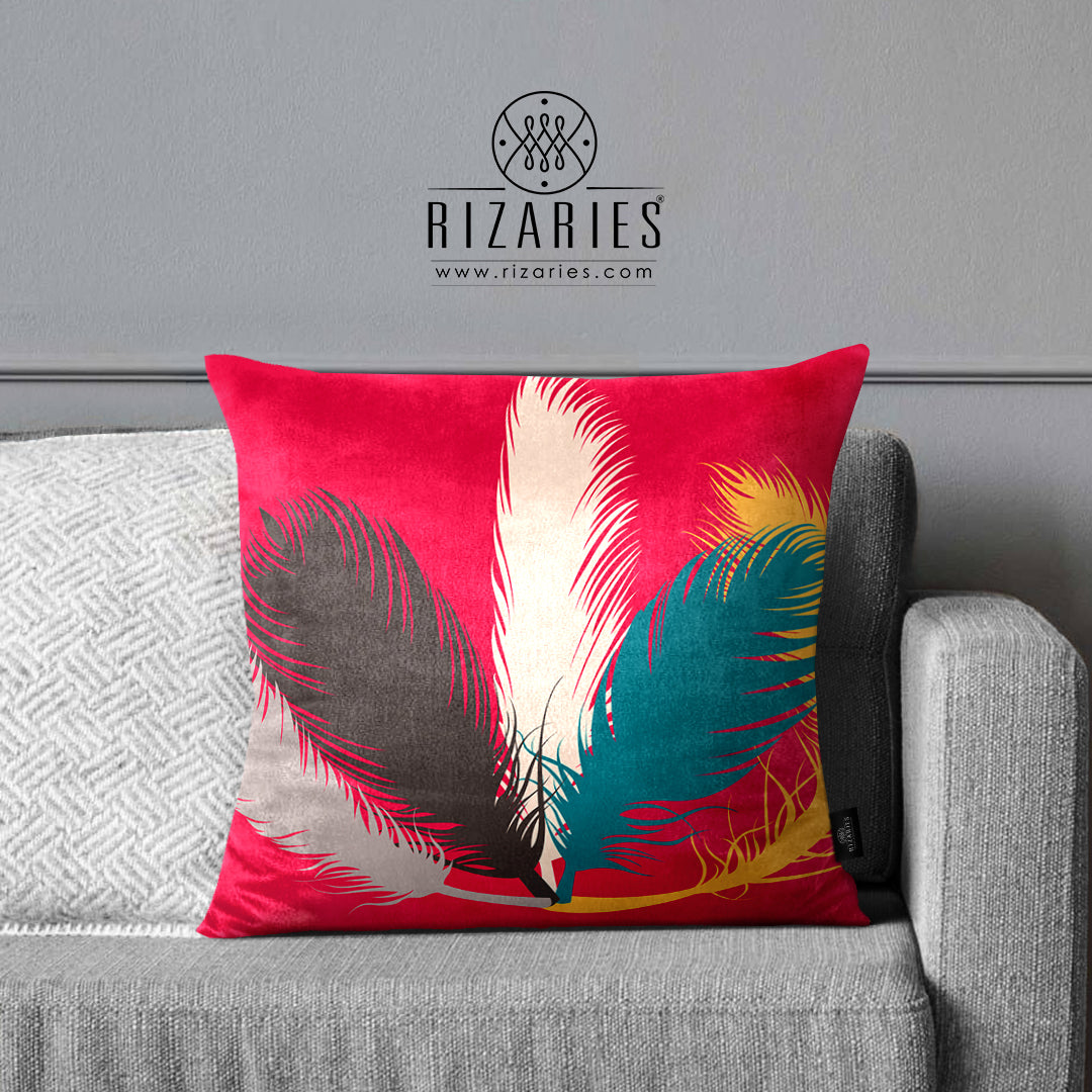 SuperSoft Colorful Feather Throw Cushion