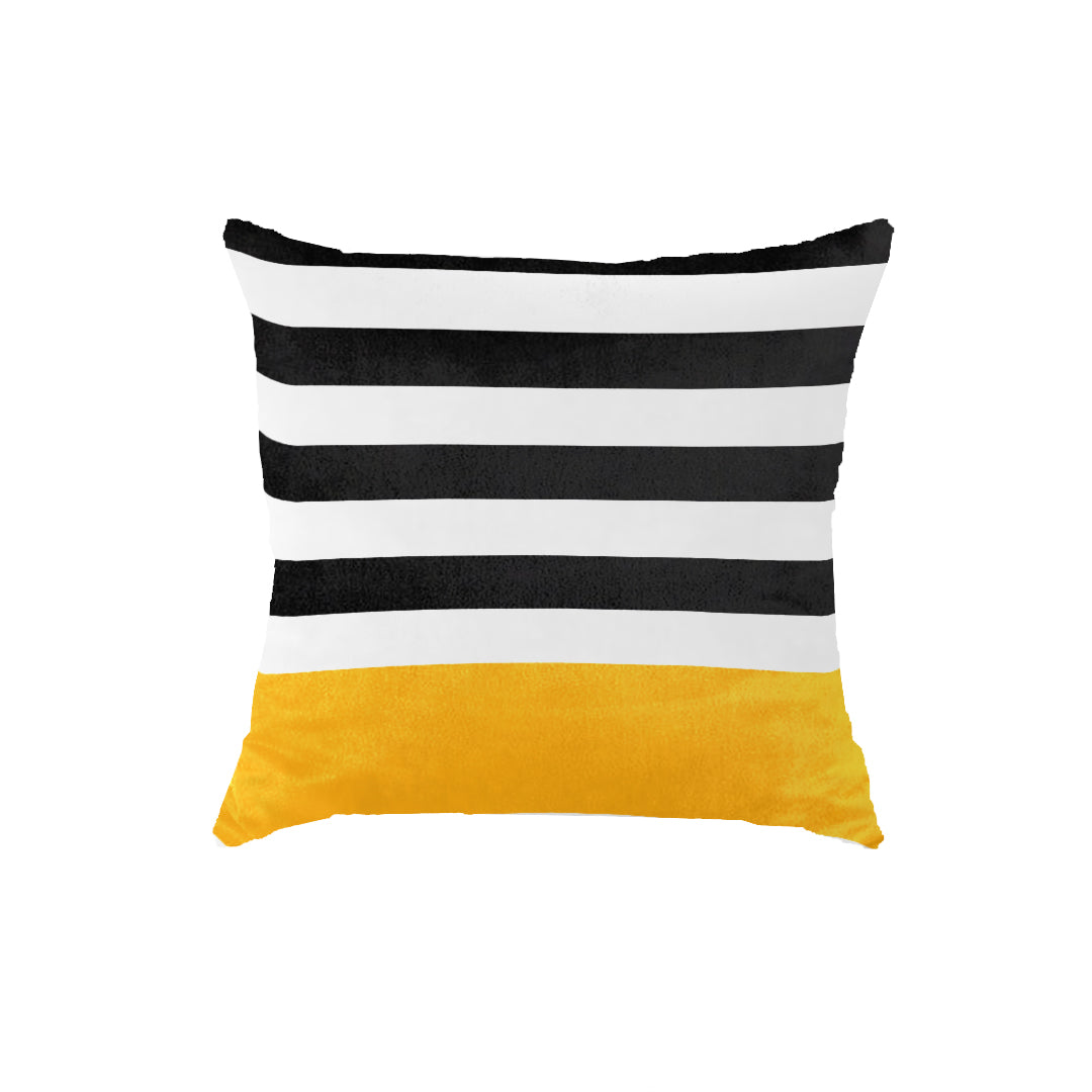 SuperSoft Mustard Black Lines Throw Cushion