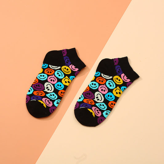 Smiling Faces Low Cut Crazy Socks