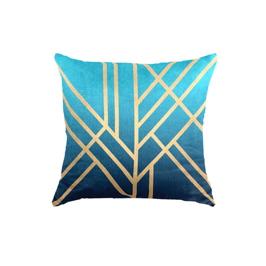 Super Soft Teal Art Deco Throw Cushion