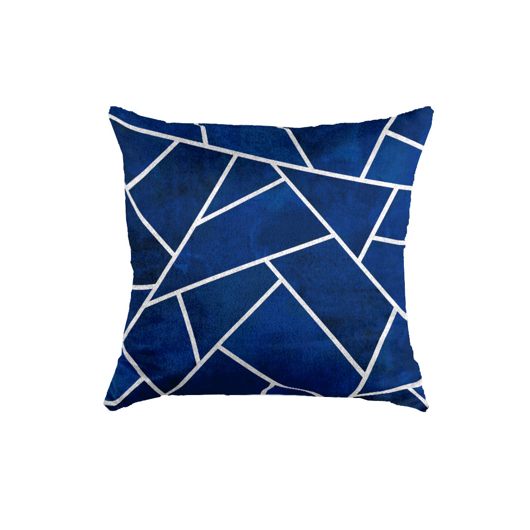 SuperSoft Navy Blue Silver Lines Throw Pillow