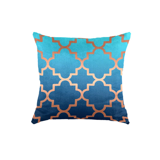 Super Soft Teal Quatrefoil Throw Cushion