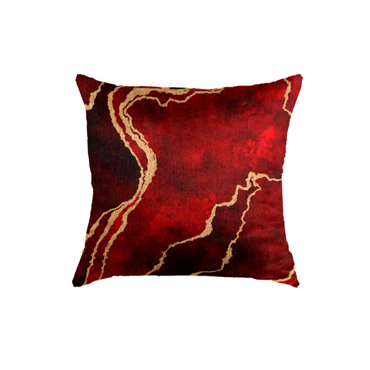 SuperSoft Maroon Gold Abstract Throw Pillow