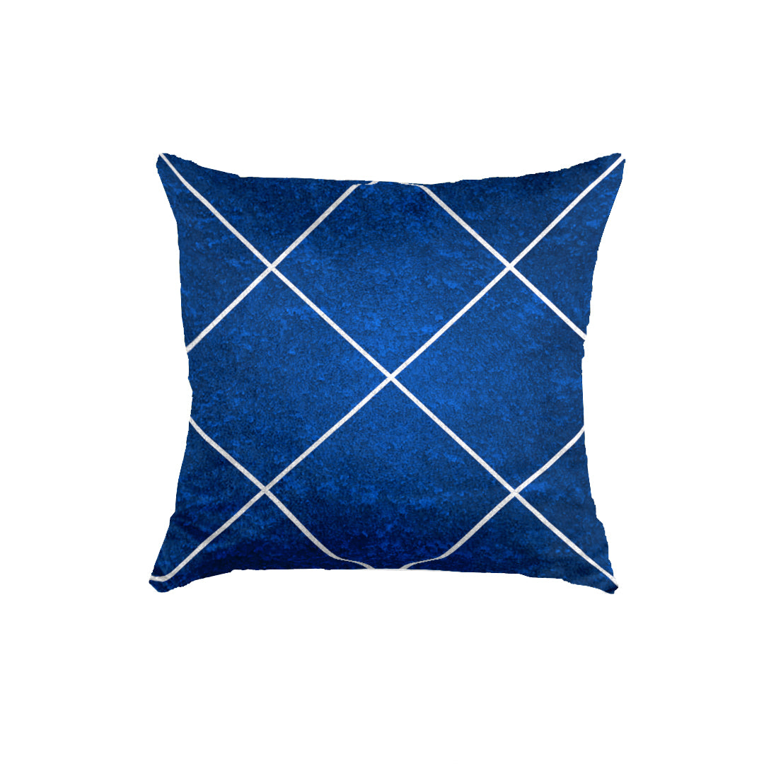 SuperSoft Blue & Silver Diamond Throw Pillow