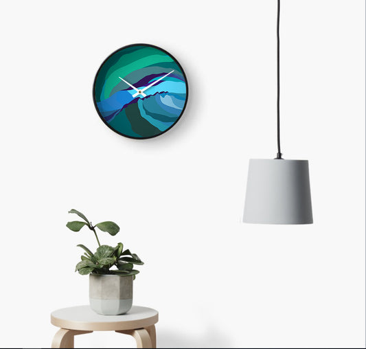 Teal Mist Wall Clock