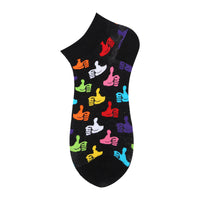 Thumbnail for Colorful Thumbs Ups on black Ankle Crazy Socks