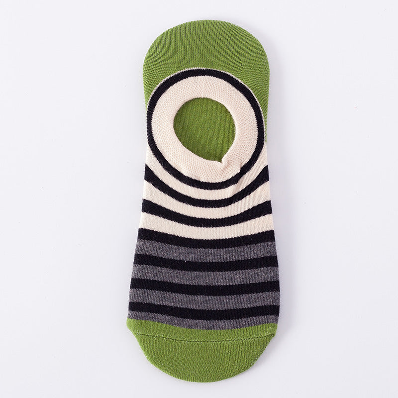Lite Green with Black Lines Low Cut Crazy Socks