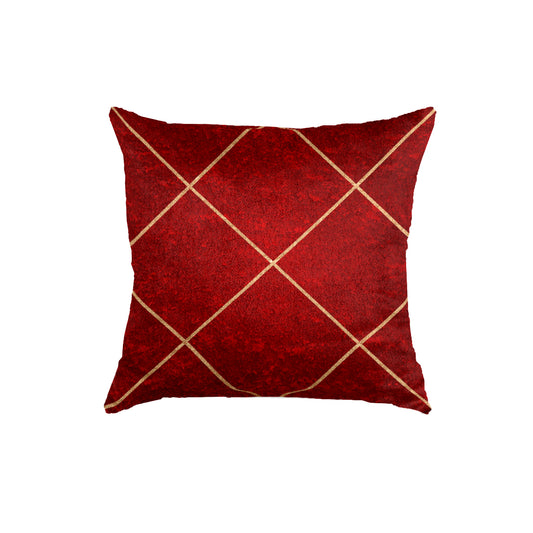 SuperSoft Maroon Gold Diamond Throw Pillow