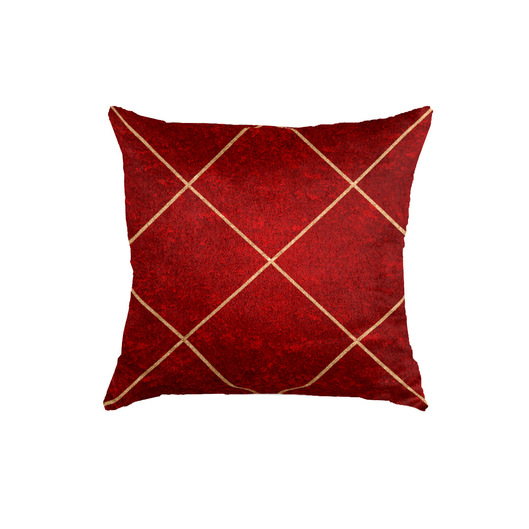 SuperSoft Maroon Gold Diamond Throw Pillow