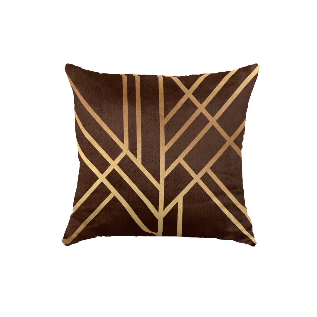 SuperSoft Brown Art Deco Throw Pillow