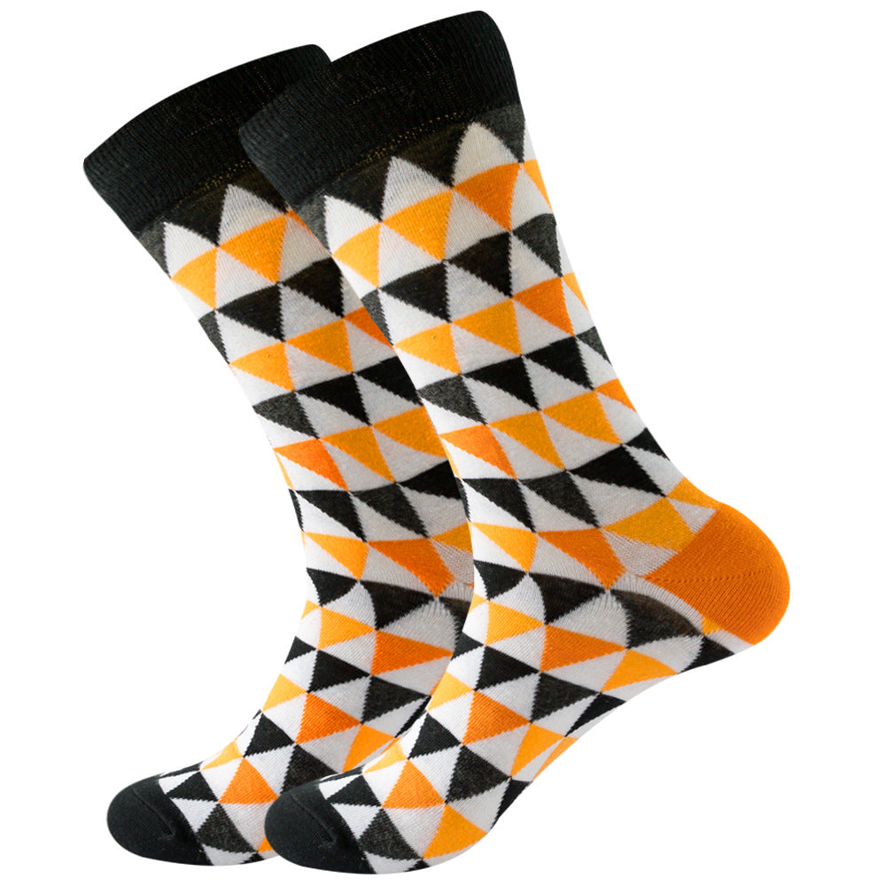 Black Yellow Small Triangle Crazy Socks