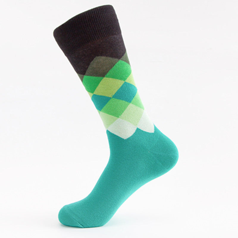 Faded Green Diamond Crazy Socks