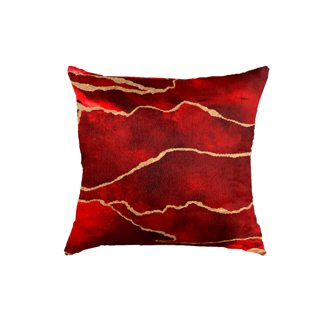 SuperSoft Maroon Gold Pattern Abstract Throw Pillow