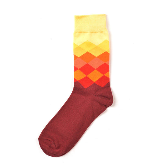 Faded Burgundy Diamond Crazy Socks